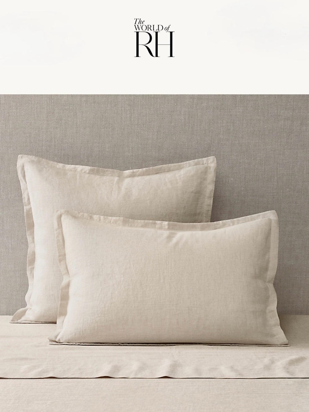 RH Standard Sham Italian Heritage Washed Linen Dune